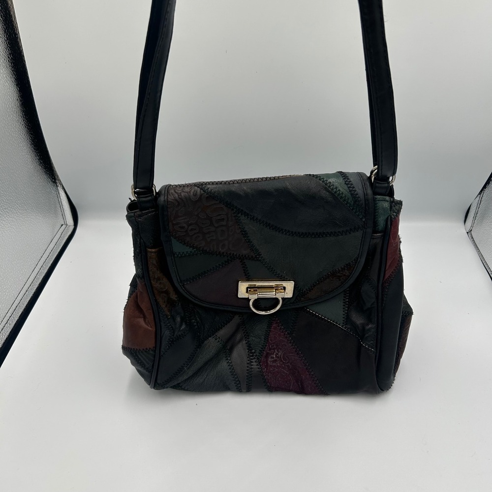 Unbranded Patchwork‎ Shoulder Bag Women Small Multicolor Leather Vintage Style